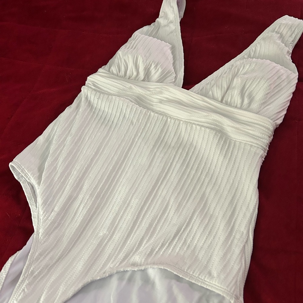 Elegant White One-Piece Swimsuit